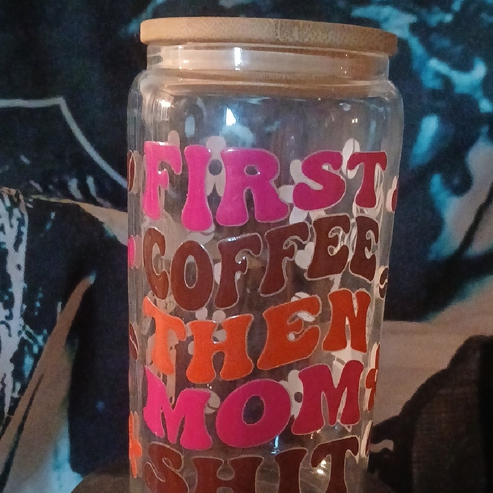 Colorful Glass Coffee Jar